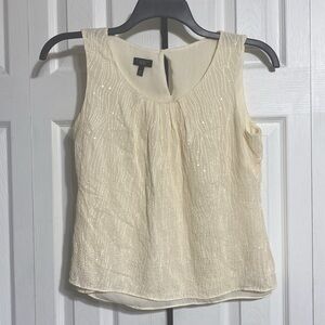 PRETTY Talbots silk lined embroidered sequin sleeveless top ladies shirt  10P